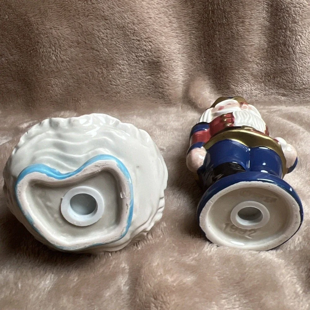 Fitz Floyd Vintage 1992 Nutcracker and Girl Salt and Pepper Shakers Set Blue Red